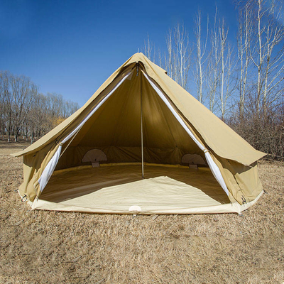 tepee di campeggio 320gsm della struttura di acciaio del treppiede di colore di 3m della tenda a prova di fuoco beige di Bell Yurt