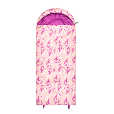 la sirena del cotone 300G stampa il campeggio rosa unico dei sacchi a pelo dei bambini
